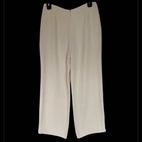 Flores & Flores Ivory Silk Fully Lined Wide Leg Pants 6 - Picture 7 of 10
